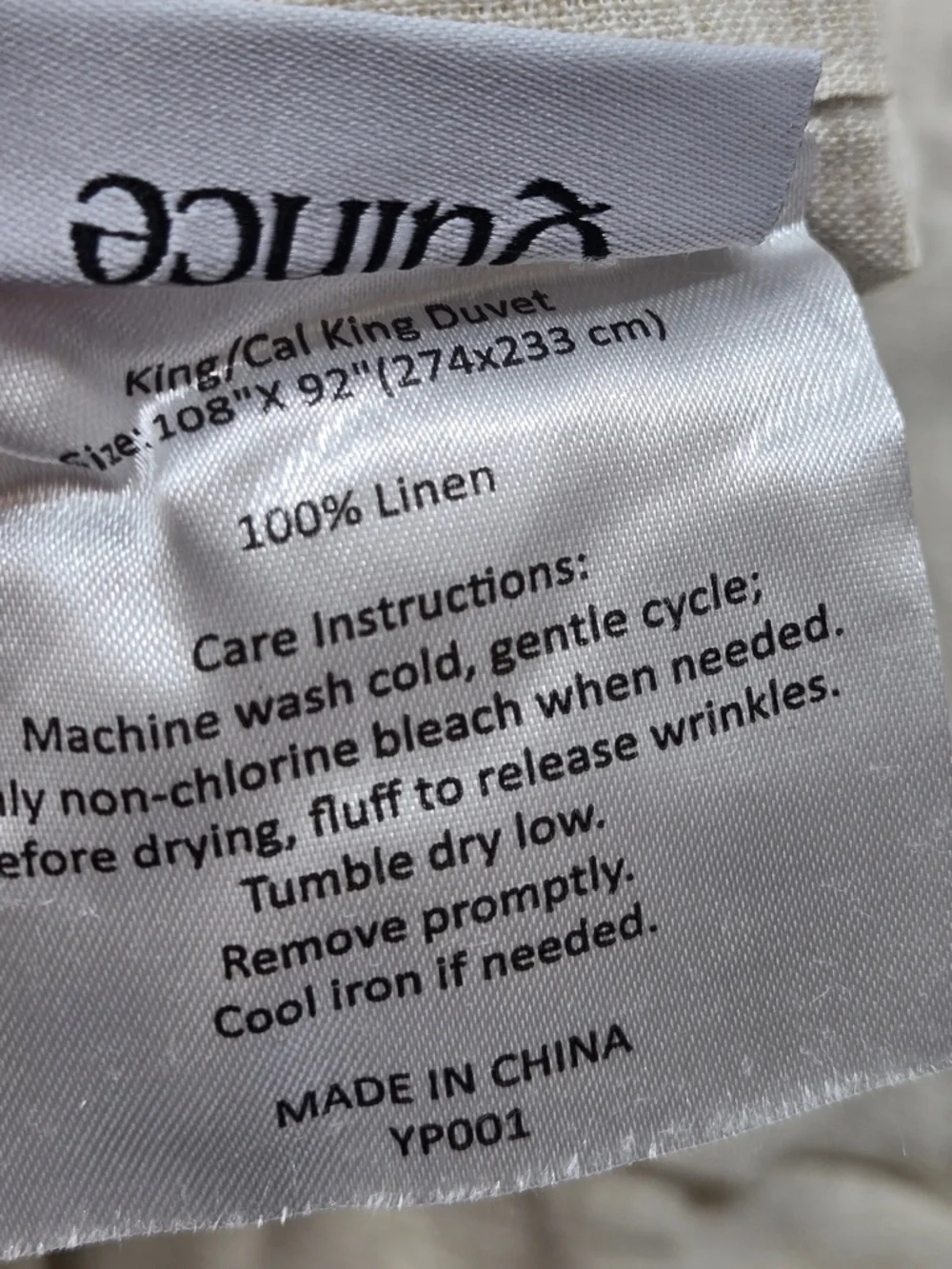 QUINCE European Linen Duvet Cover King/Cal King Natural Mini Pinstripe 7604